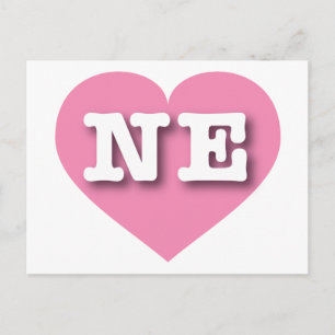 Postal Nebraska Pink Heart - Amo NE