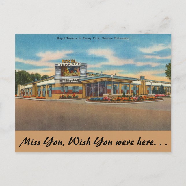 Postal Nebraska, Royal Terrace, Peony Park, Omaha (Anverso)