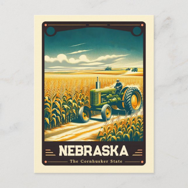 Postal Nebraska | Vintage patriótico (Anverso)