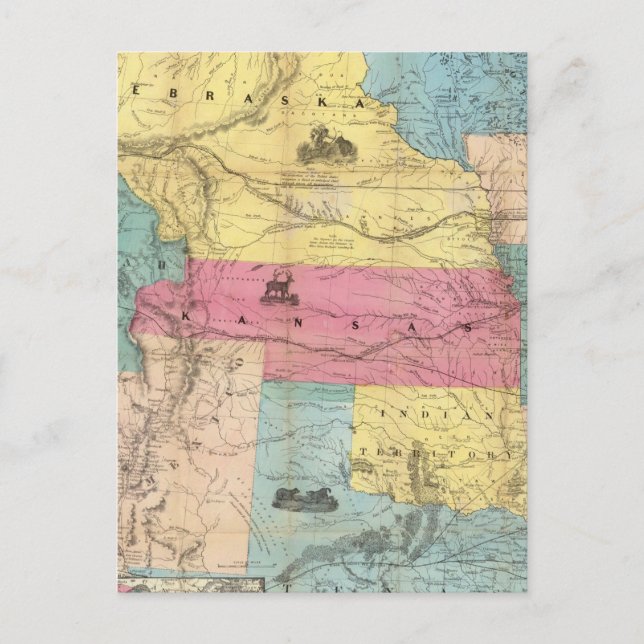 Postal Nebraska y Kansas 3 (Anverso)