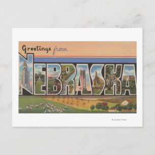 Postal NebraskaEscenas de letras grandesNebraska