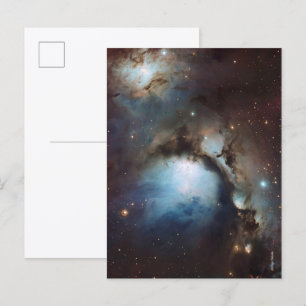 Postal Nebulosa Orión Astronomía azul marrón beige cielo
