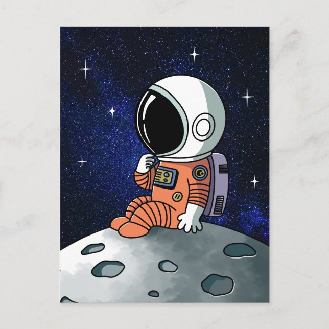 Postal Necesito Espacio, Astronauta, Cosmonauta (Anverso)