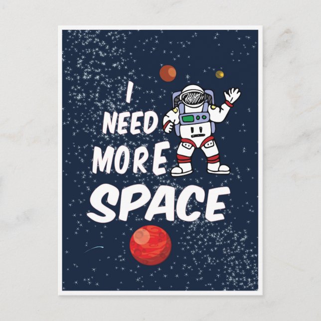 Postal Necesito más espacio, (Anverso)