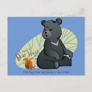 Postal ¡Necesito un abrazo de oso!
