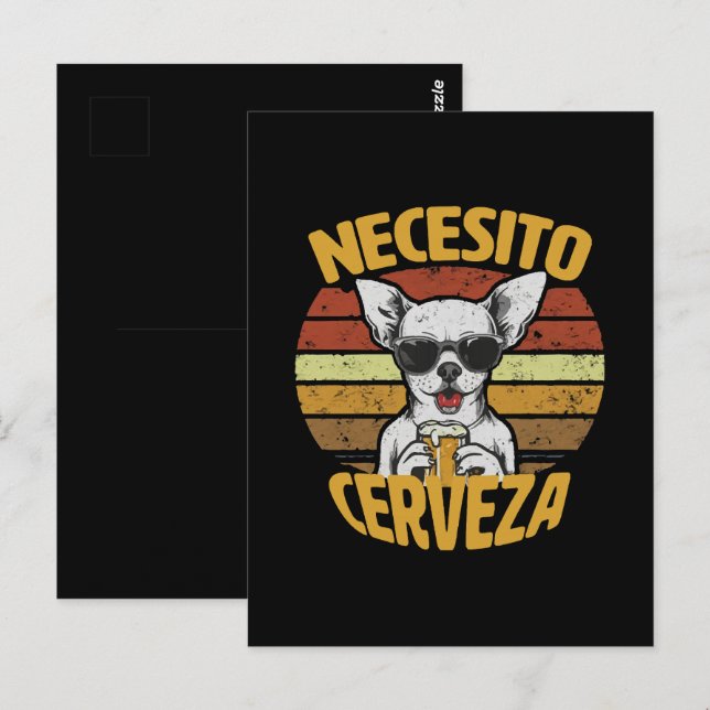 POSTAL NECESITO UNA CERVEZA DE CHIHUAHUA. (Anverso / Reverso)