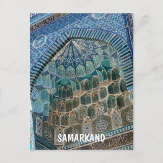 Postal Necrópolis de Shah-i-Zinda en Samarkan, Uzbekistán