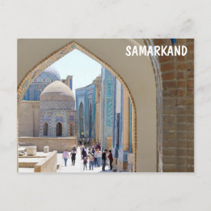 Postal Necrópolis de Shah-i-Zinda en Samarkan, Uzbekistán
