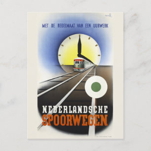 Postal Nederlandsche Sporwegen Vintage Poster 1939