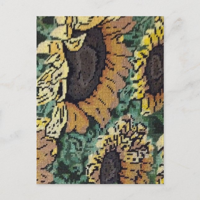 Postal Needlepoint Sunflower (Anverso)