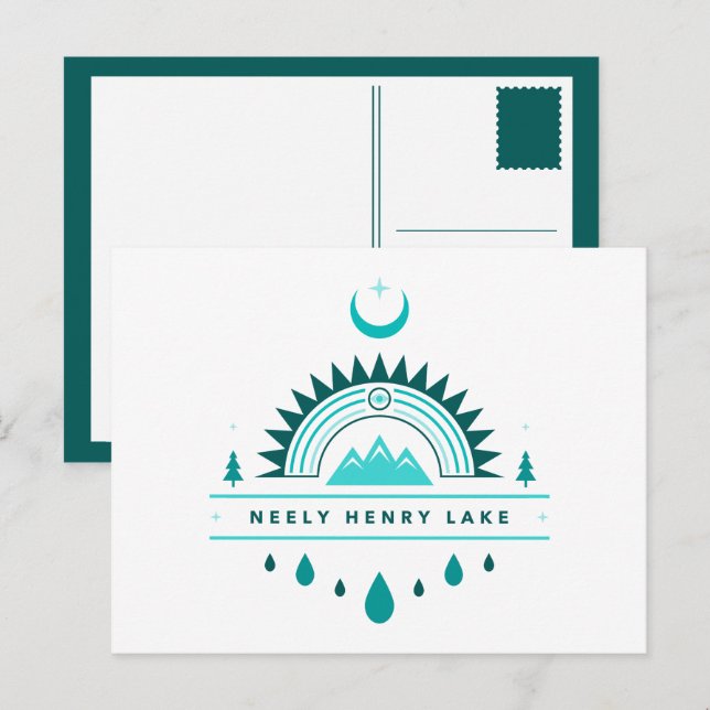 Postal NEELY HENRY LAKE alabama luna arco iris (Anverso / Reverso)