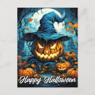 Postal Nefarious Happy Halloween Pumpkin Ilustracion