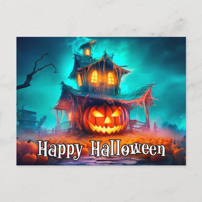 Postal Nefarious Mad Pumpkin | Feliz Halloween (Anverso)