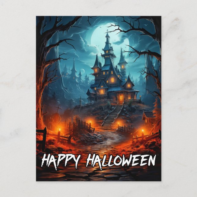 Postal Nefarious Spooky Haunted House Halloween (Anverso)