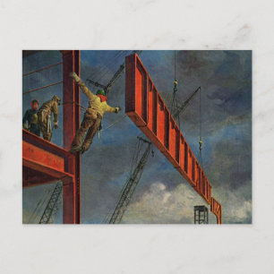 Postal Negocio Antiguo, Trabajadores en Construcción de A