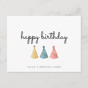 Postal Negocio Colorido Acuarela Feliz Cumpleaños