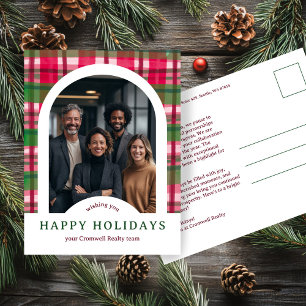 Postal Negocio Corporativo Plaid Navideño ARCH FOTO PERSO