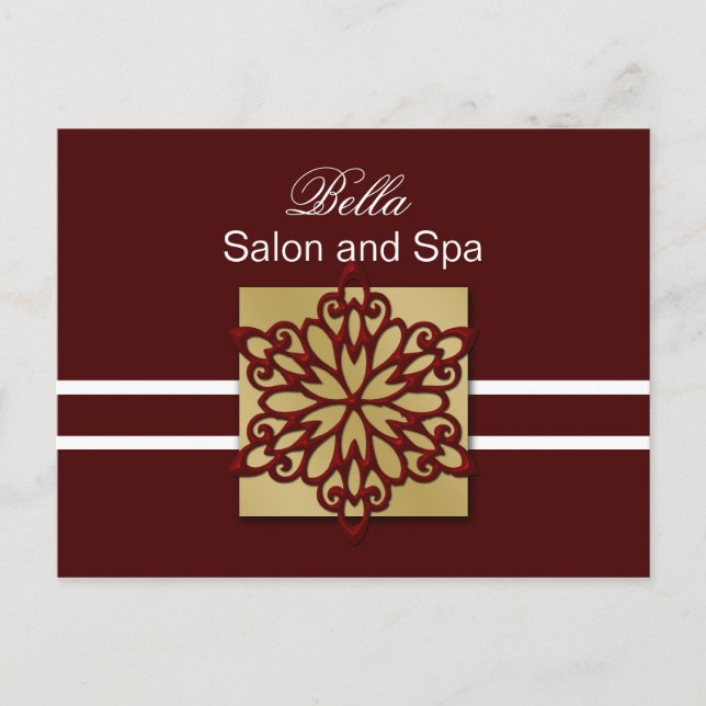 Postal negocio de copos de nieve rojos Gracias Cartas (Anverso)