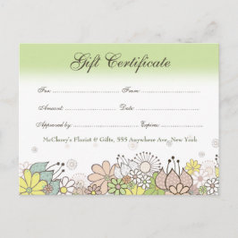 Postal Negocio de tienda de vales de certificado de regal