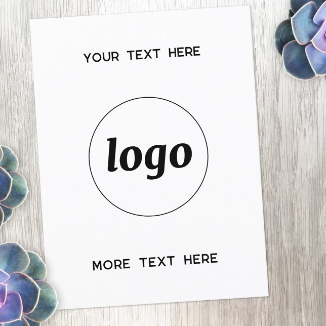 Postal Negocio promocional de logotipos (Logo with custom text business promotional postcard)