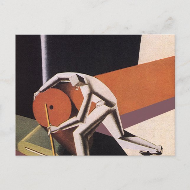 Postal Negocio vintage, tejidos Art Deco y textiles (Anverso)