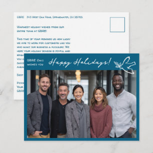 Postal Negocios Simple Dove FOTO PERSONALIZADA NavidadFie