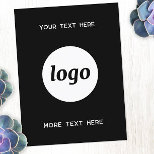 Postal Negra de promoción de logotipos