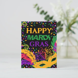 postal negra feliz mardi gras