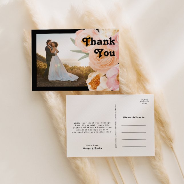 Postal Negra floral negro | Foto Gracias Postcard (Subido por el creador)