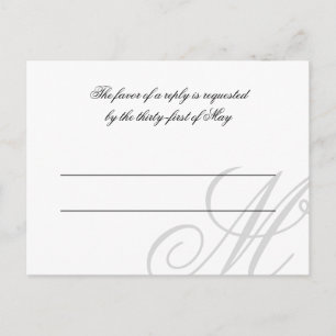 Postal negra negra del blanco el   RSVP del lazo