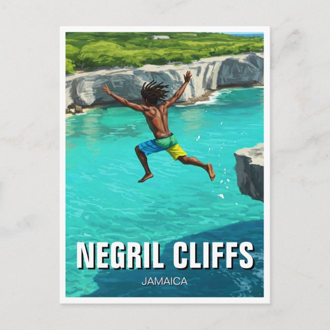 Postal Negril Cliffs Jamaica Travel (Anverso)