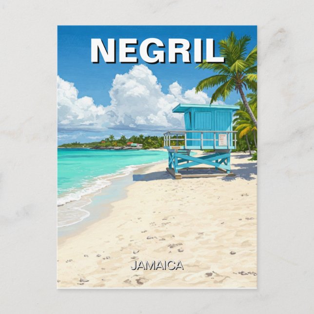 Postal Negril Jamaica Beach Lifeguing Shack (Anverso)