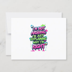 Postal Negrita Cita divertida Neon Graffiti Design