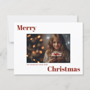 Postal Negrita Moderno Simple Feliz Navidad 1 Foto