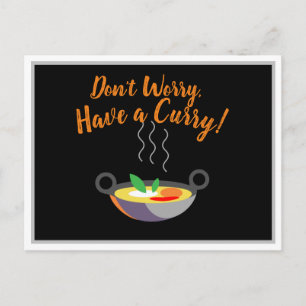 Postal ¡Negrita no te preocupes, ten un curry! Alentar al