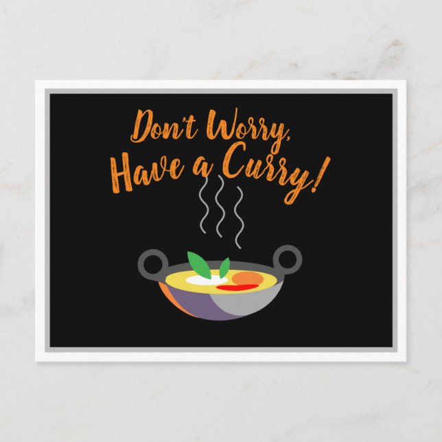 Postal ¡Negrita no te preocupes, ten un curry! Alentar al (Anverso)