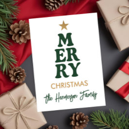 Postal Negrita y moderna Feliz Navidad