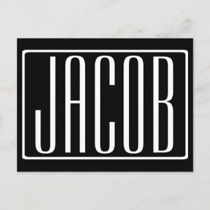 Postal Negrita y moderna tu nombre o palabra   Blanco sob