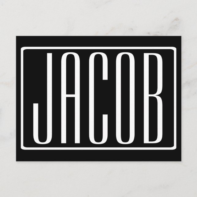 Postal Negrita y moderna tu nombre o palabra | Blanco sob (Anverso)