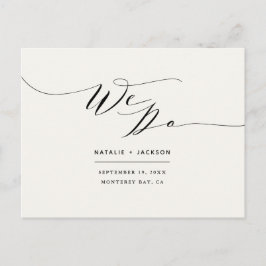 Postal Negro + blanco hacemos una boda elegante