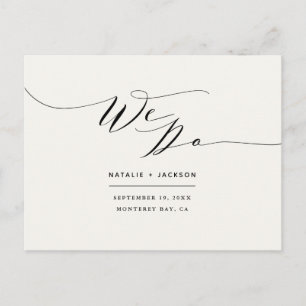 Postal Negro + blanco hacemos una boda elegante