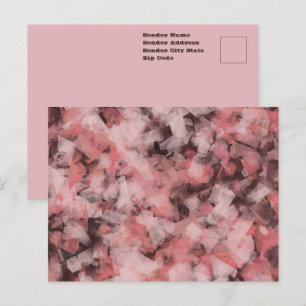 Postal Negro Gris Rosa Blanco Geométrico Abstracto Modern