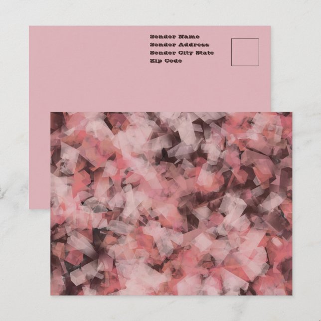 Postal Negro Gris Rosa Blanco Geométrico Abstracto Modern (Anverso / Reverso)