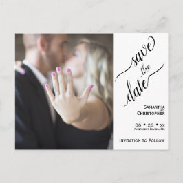 Postal Negro mínimo en la boda blanca Guardar la foto de