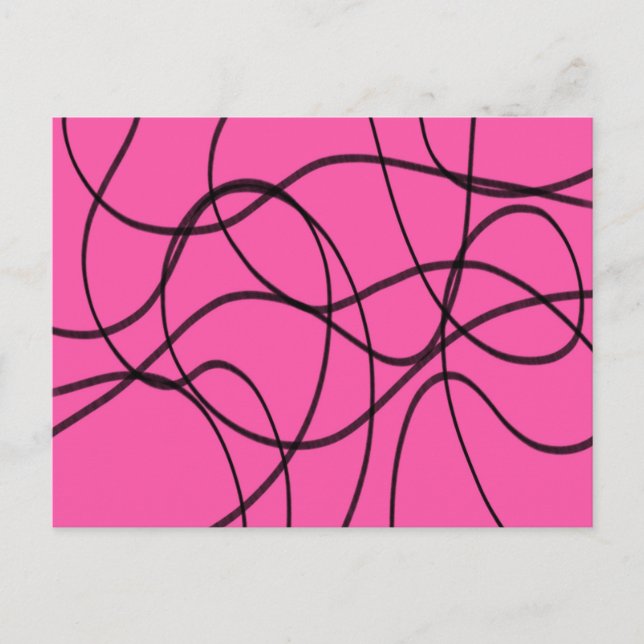 Postal Negro sobre arte de cinta rosa (Anverso)