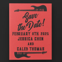 Negro sobre el pesado rojo Boda Metalizado Guardar