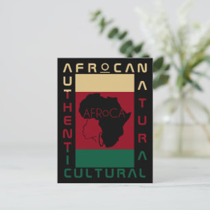Postal negro verde rojo AFRoCA Patrimonio negro africano