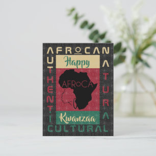 Postal negro verde rojo AFRoCA Patrimonio negro africano