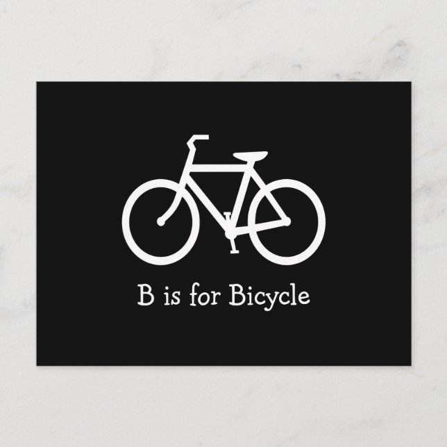 Postal Negro y Blanco B es para Bicicleta (Anverso)