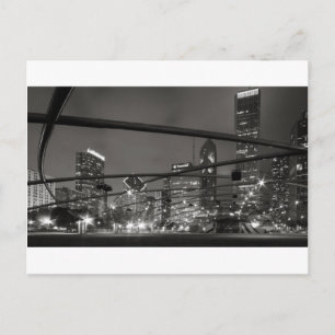Postal Negro y blanco del horizonte de Chicago